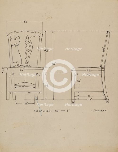 Side Chair, c. 1936. Creator: Isidore Sovensky.