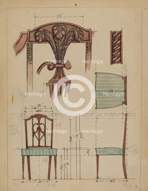 Side Chair, c. 1936. Creator: M. Rosenshield-von-Paulin.