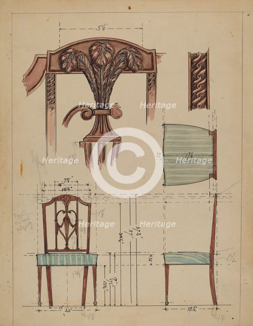 Side Chair, c. 1936. Creator: M. Rosenshield-von-Paulin.