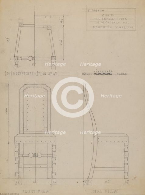 Side Chair, c. 1937. Creator: B. Holst-Grubbe.