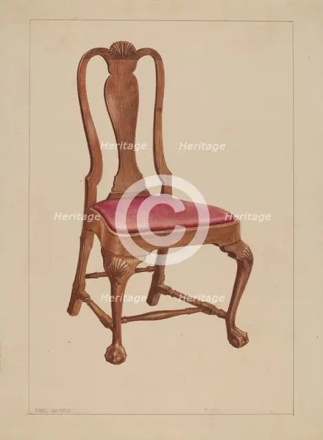 Side Chair, c. 1937. Creator: Charles Squires.