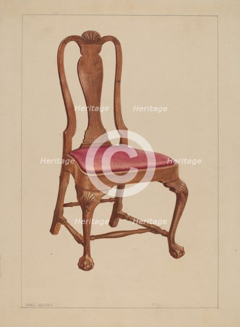 Side Chair, c. 1937. Creator: Charles Squires.