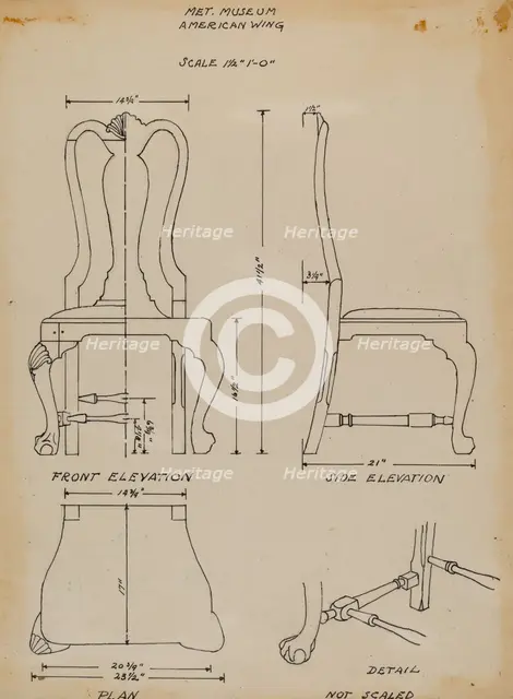 Side Chair, c. 1937. Creator: Charles Squires.