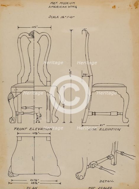 Side Chair, c. 1937. Creator: Charles Squires.