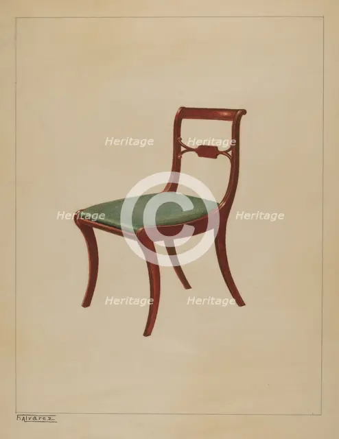Side Chair, c. 1937. Creator: Francisco Alvarez.