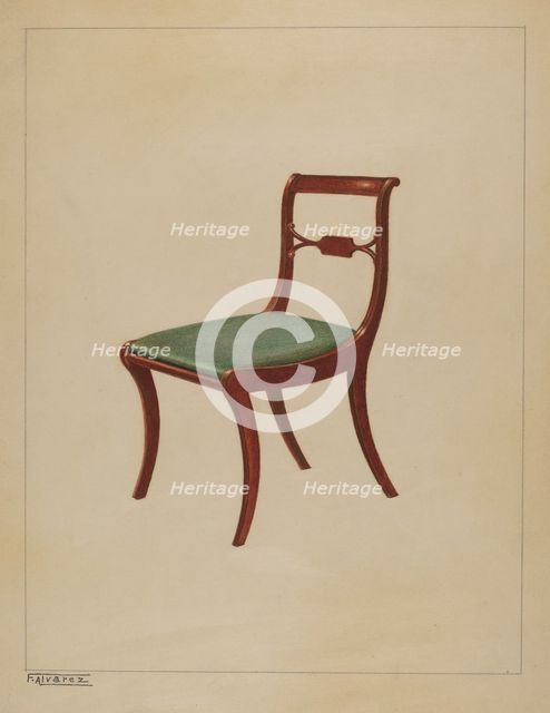 Side Chair, c. 1937. Creator: Francisco Alvarez.