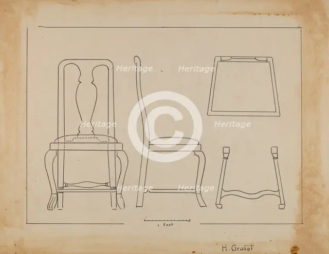 Side Chair, c. 1937. Creator: Henry Granet.