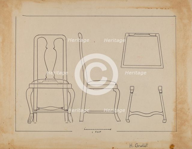 Side Chair, c. 1937. Creator: Henry Granet.