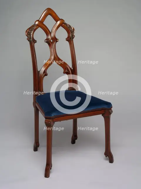 Side Chair: Gothic Revival Style, c. 1858. Creator: Alexander Jackson Davis (American, 1803-1892); William Burns (American, 1805?-1867).