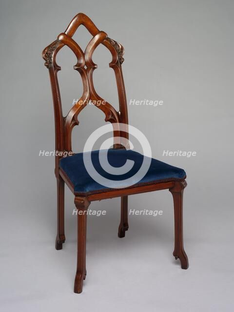 Side Chair: Gothic Revival Style, c. 1858. Creator: Alexander Jackson Davis (American, 1803-1892); William Burns (American, 1805?-1867).
