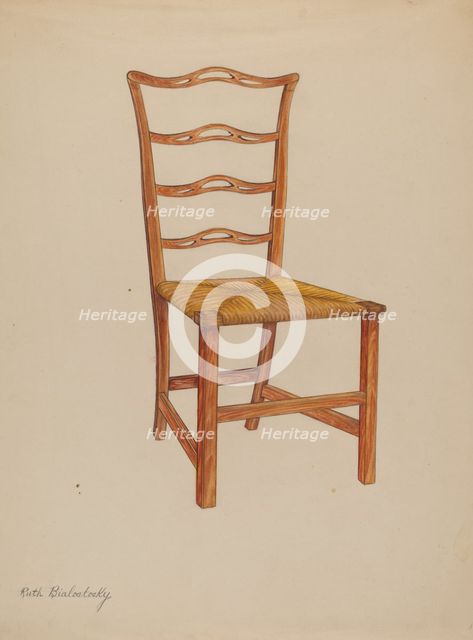 Side Chair (one of a pair), 1937. Creator: Ruth Bialostosky.