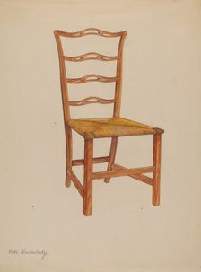 Side Chair (one of a pair), 1937. Creator: Ruth Bialostosky