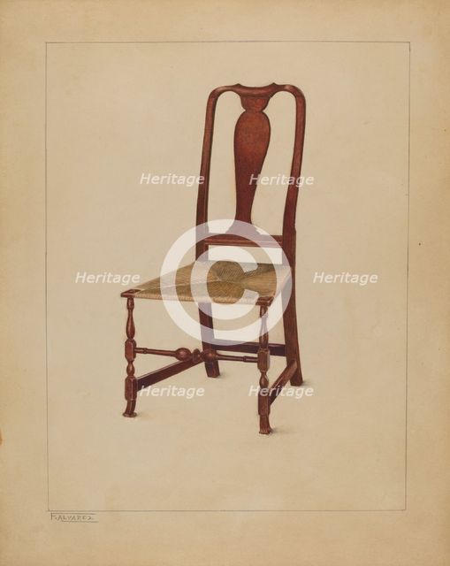 Side Chair (one of a pair), c. 1936. Creator: Francisco Alvarez.