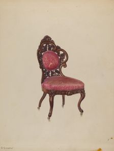 Side Chair (one of four), c. 1937. Creator: Bernard Gussow