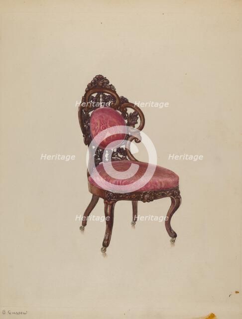 Side Chair (one of four), c. 1937. Creator: Bernard Gussow.