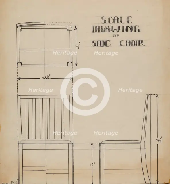 Side Chair (one of pair), 1937. Creator: Harold Smith.