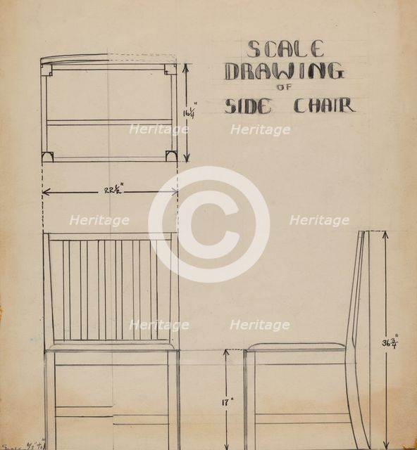 Side Chair (one of pair), 1937. Creator: Harold Smith.
