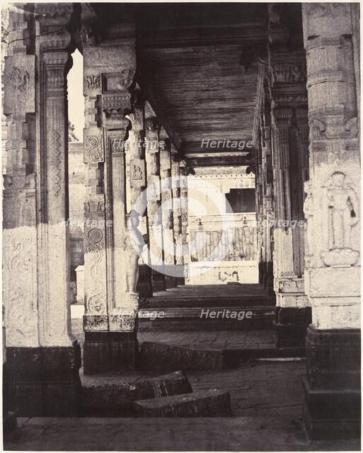Side Colonnade in the Muroothappa Sarvacar Mundapam, January-March 1858. Creator: Captain Linnaeus Tripe.