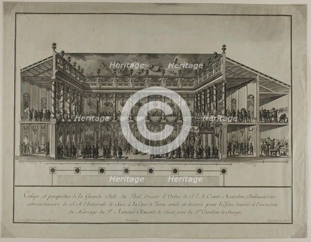 Side Elevation and Perspective of Grand Ballroom, n.d. Creator: Domenico Cagnoni.