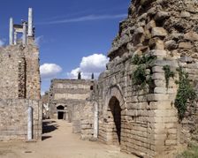 Side entrance to the scene of the Roman Theatre of Merida