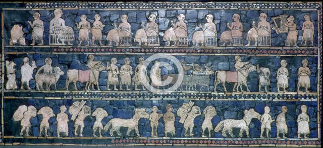 Side of the Sumerian 'Standard of Ur', southern Iraq, about 2600-2400 BC. Artist: Unknown