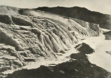 Side of Ferrar Glacier. Figure of Man in Lower Left Corner c1908, (1909)