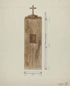 Side of Original Confessional, c. 1936. Creator: Geoffrey Holt