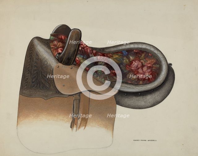 Side Saddle, c. 1937. Creator: Eva Fox.