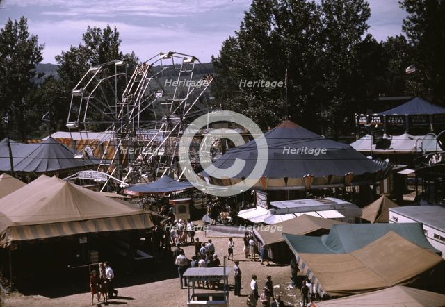Side shows at the Vermont state fair, Rutland, 1941. Creator: Jack Delano.