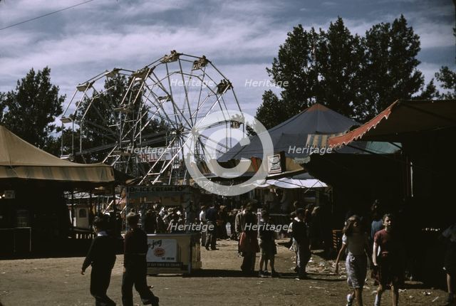 Side shows at the Vermont state fair, Rutland, 1941. Creator: Jack Delano.