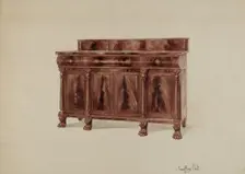 Sideboard, Mahogany, 1937. Creator: Geoffrey Holt