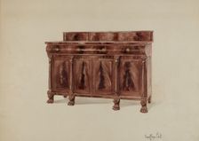 Sideboard, Mahogany, 1937. Creator: Geoffrey Holt