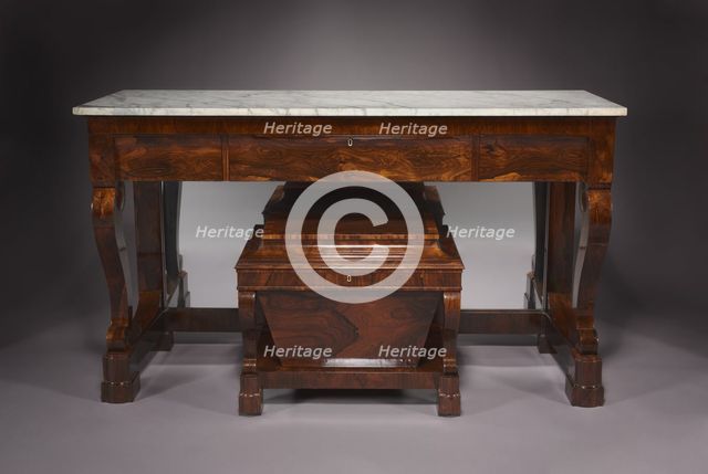 Sideboard and Cellarette, c. 1840. Creator: Duncan Phyfe and Son (American, 1768-1854).