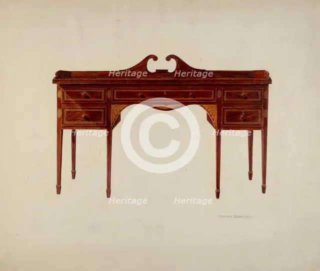 Sideboard (Hepplewhite), 1935/1942. Creator: Charles Bowman.