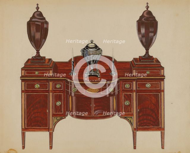 Sideboard (Hepplewhite), 1935/1942. Creator: John Dieterich.