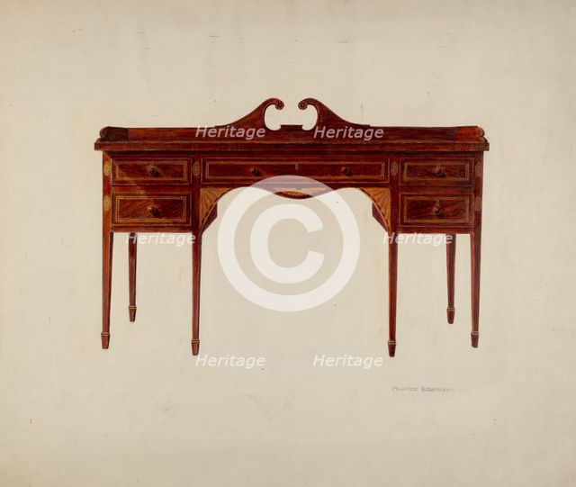 Sideboard (Hepplewhite), 1935/1942. Creator: Charles Bowman.