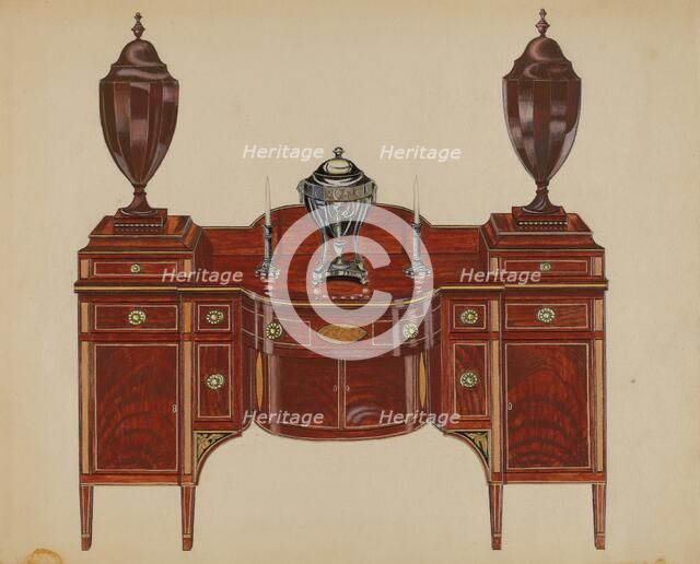 Sideboard (Hepplewhite), 1935/1942. Creator: John Dieterich.