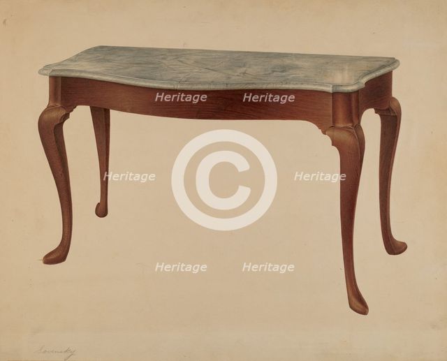 Sideboard Table, 1940. Creator: Isidore Sovensky.