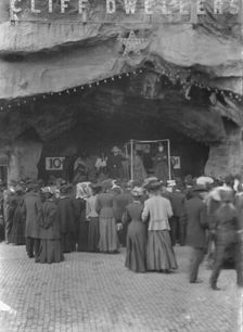 Sidewalk performance or carnival performance, Cliff Dwellers, between 1896 and 1911. Creator: Arnold Genthe