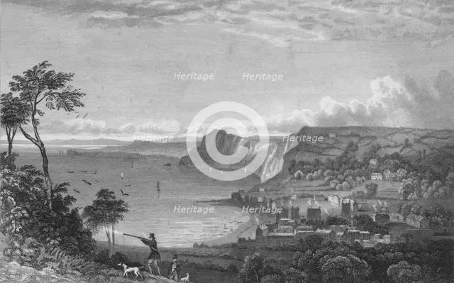 'Sidmouth, From the Cliffs, Towards Seaton', 1832.  Creator: P Heath.