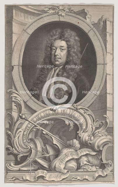 Sidney, Earl of Godolphin, Lord High Treasurer, ca. 1740. Creator: Jacobus Houbraken.