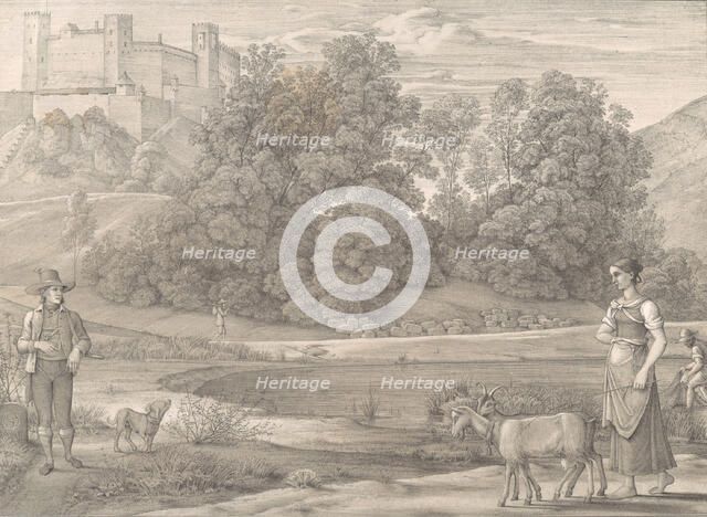 Sieben Gegenden aus Salzburg und Berchtesgaden Geordnet nach den sieben Tagen der Woche, v..., 1823. Creator: Ferdinand Olivier.