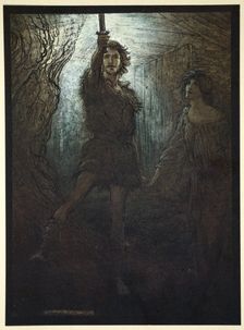 Siegmund the Walsung thou does see! As bride gift he brings thee his sword 1910. Creator: Arthur Rackham
