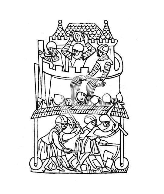 Siege, c1260, (1843).Artist: Henry Shaw