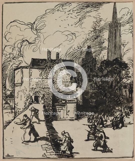 Siège des Maubeuge, 1914. Creator: Auguste Louis Lepère (French, 1849-1918).