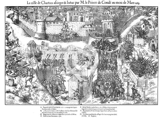 Siege of Chartres, French Religious Wars, 1568 (1570). Artist: Jacques Tortorel