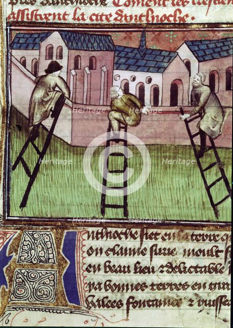 Siege of Antioch (Turkey) by the troops of Godfrey of Bouillon during the first crusade (1097), M…