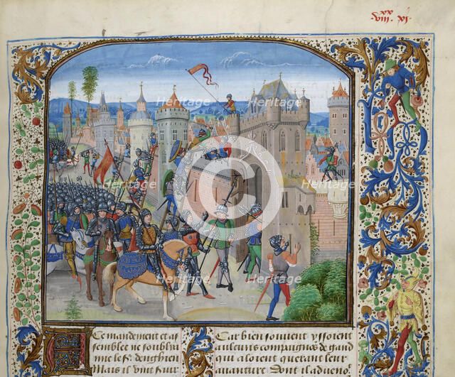 Siege of Ghent by Louis II of Male, ca 1470-1475. Creator: Liédet, Loyset (1420-1479).