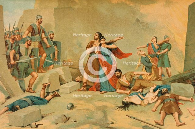Siege of Numantia by Roman troops, 133 BC (1888).  Creator: Unknown.