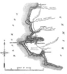 Siege of Sebastopol - map, 1854. Creator: Unknown